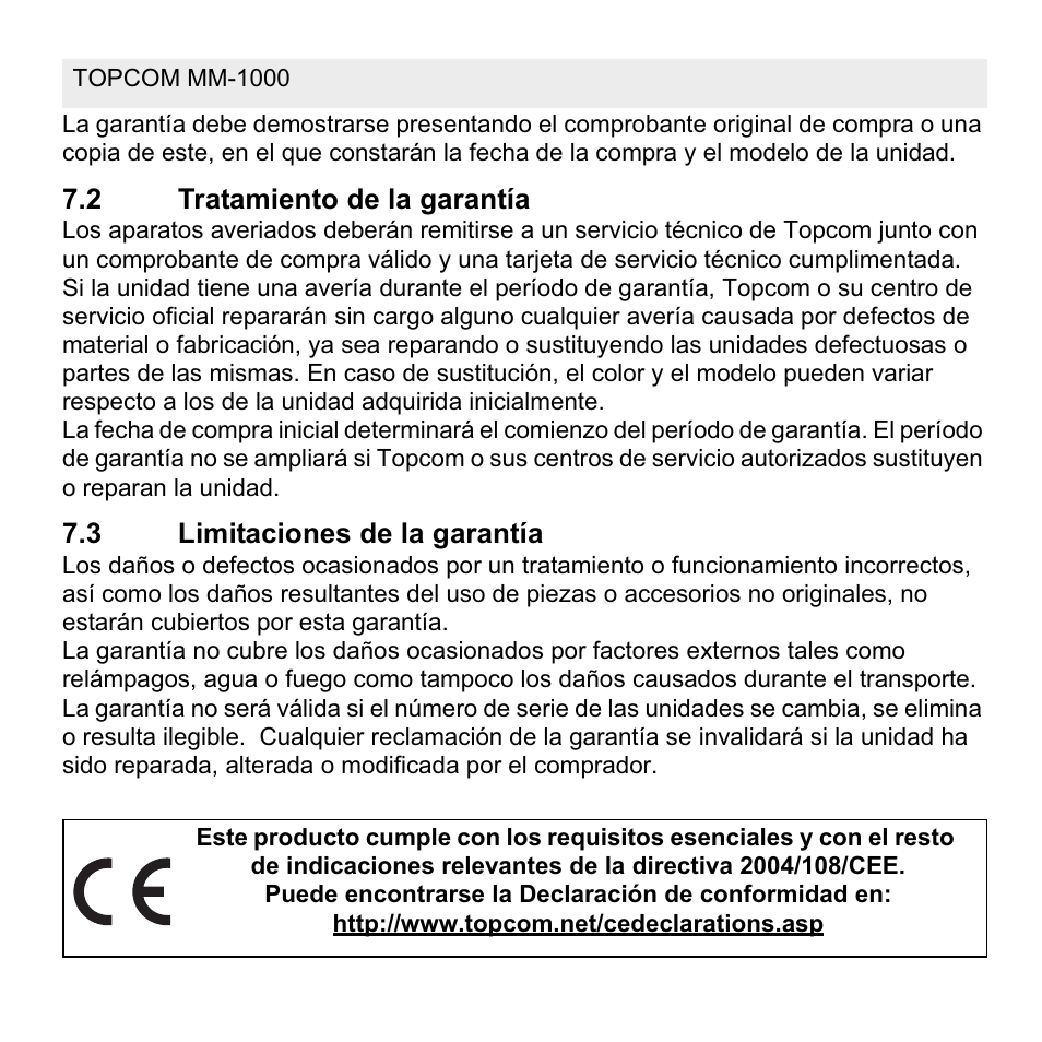 Topcom MM 1000 User Manual | Page 38 / 124