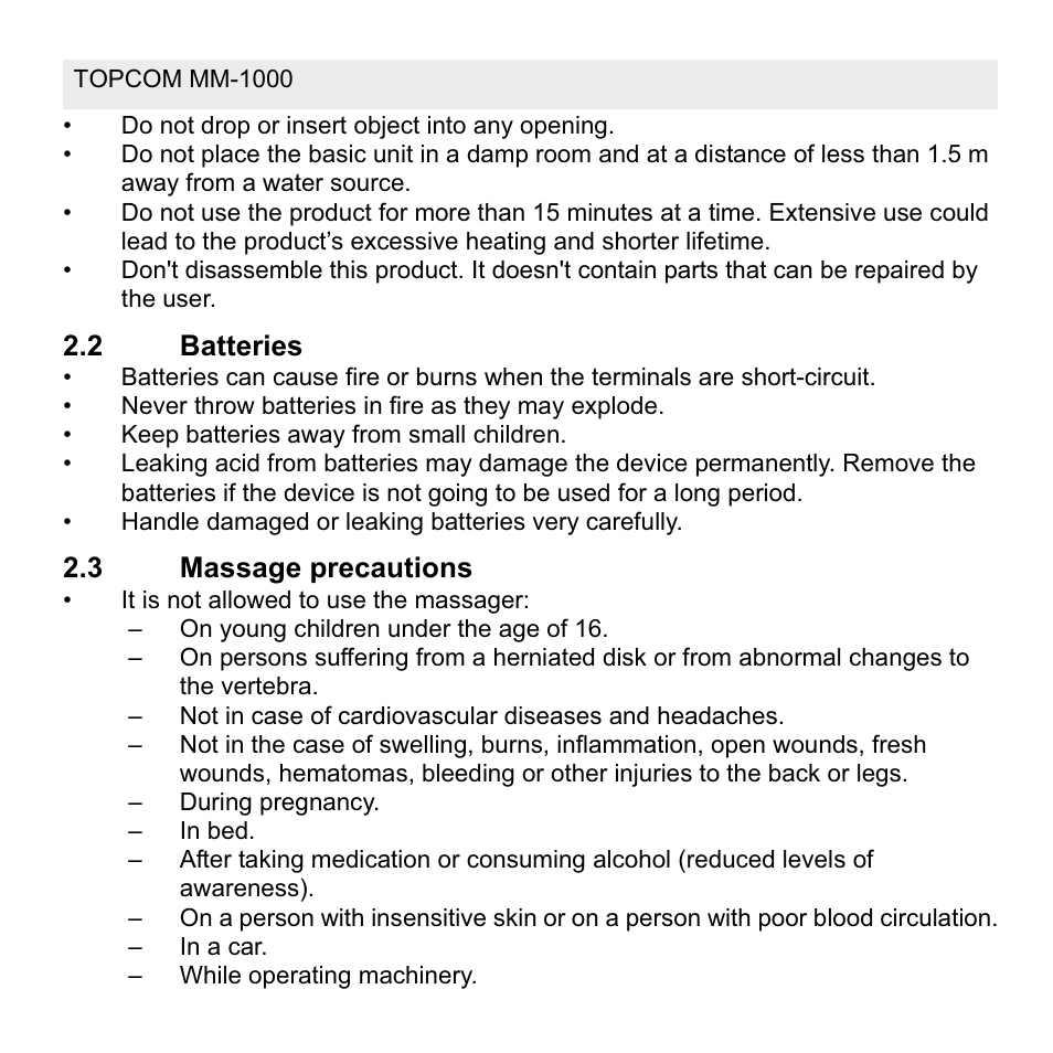 Topcom MM 1000 User Manual | Page 4 / 124