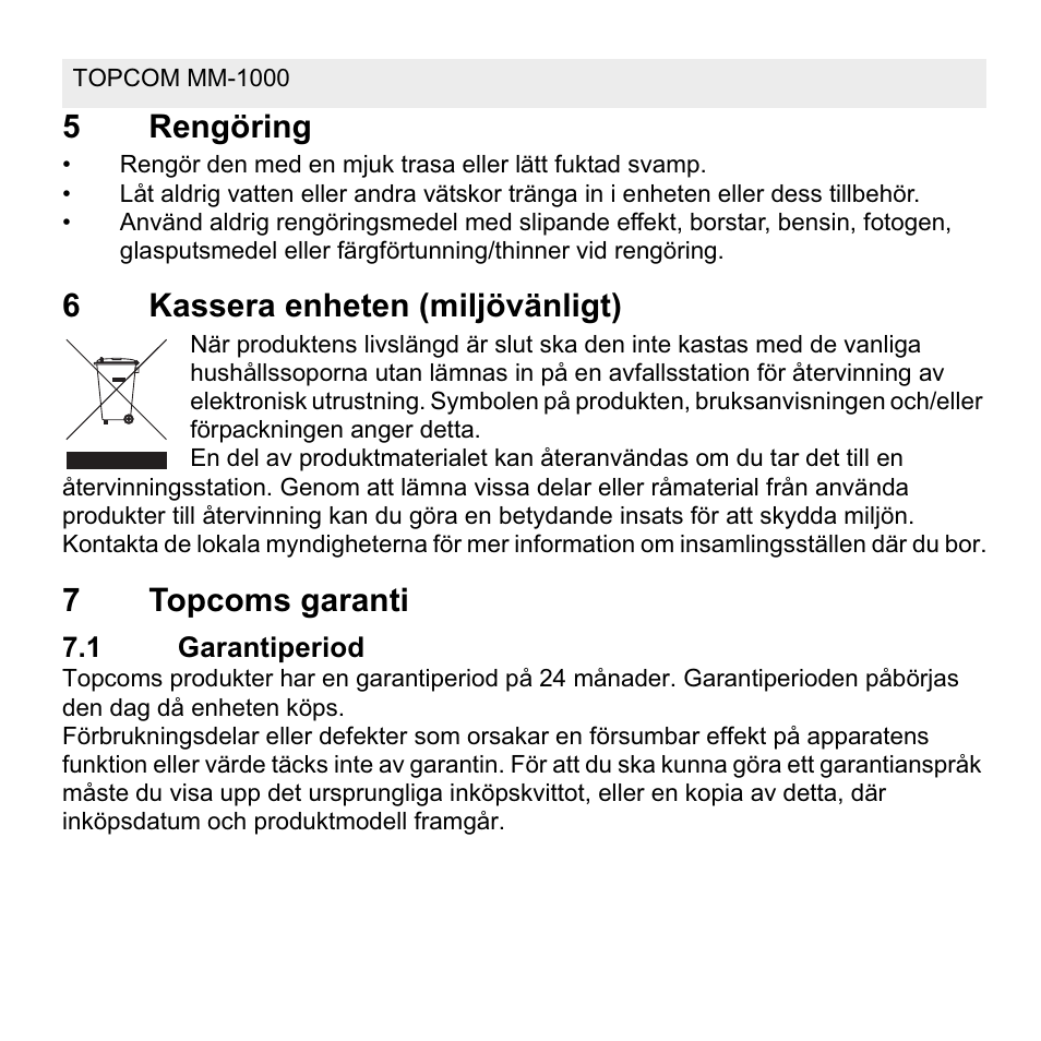 Topcom MM 1000 User Manual | Page 44 / 124