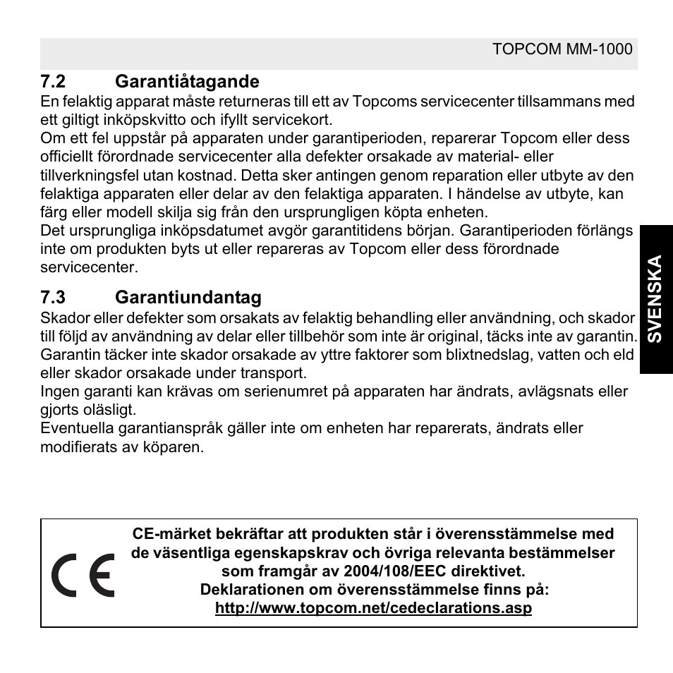 Topcom MM 1000 User Manual | Page 45 / 124