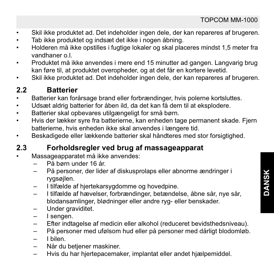 Topcom MM 1000 User Manual | Page 47 / 124