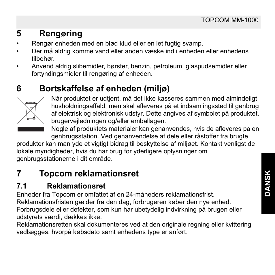 Topcom MM 1000 User Manual | Page 51 / 124