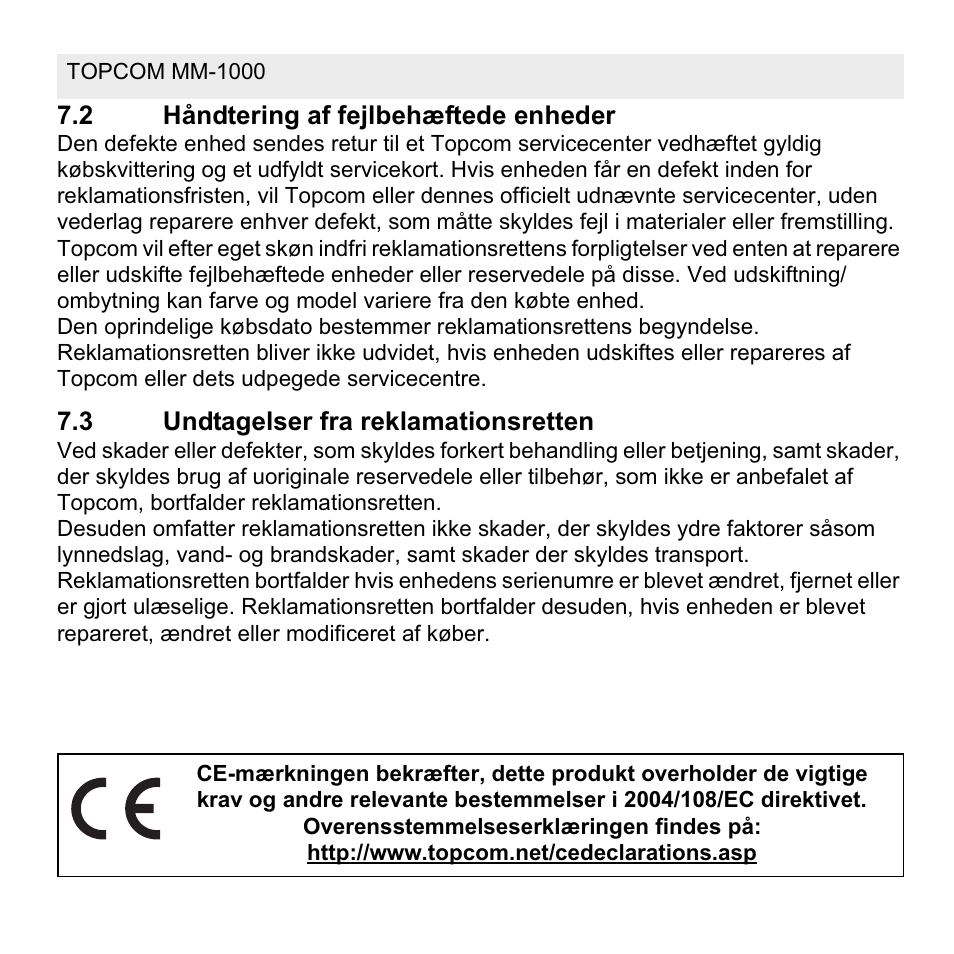 Topcom MM 1000 User Manual | Page 52 / 124