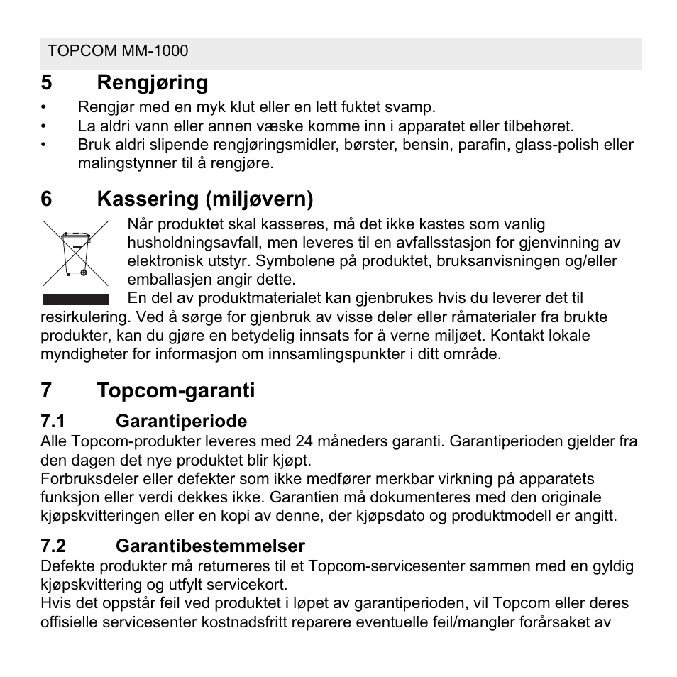 Topcom MM 1000 User Manual | Page 58 / 124