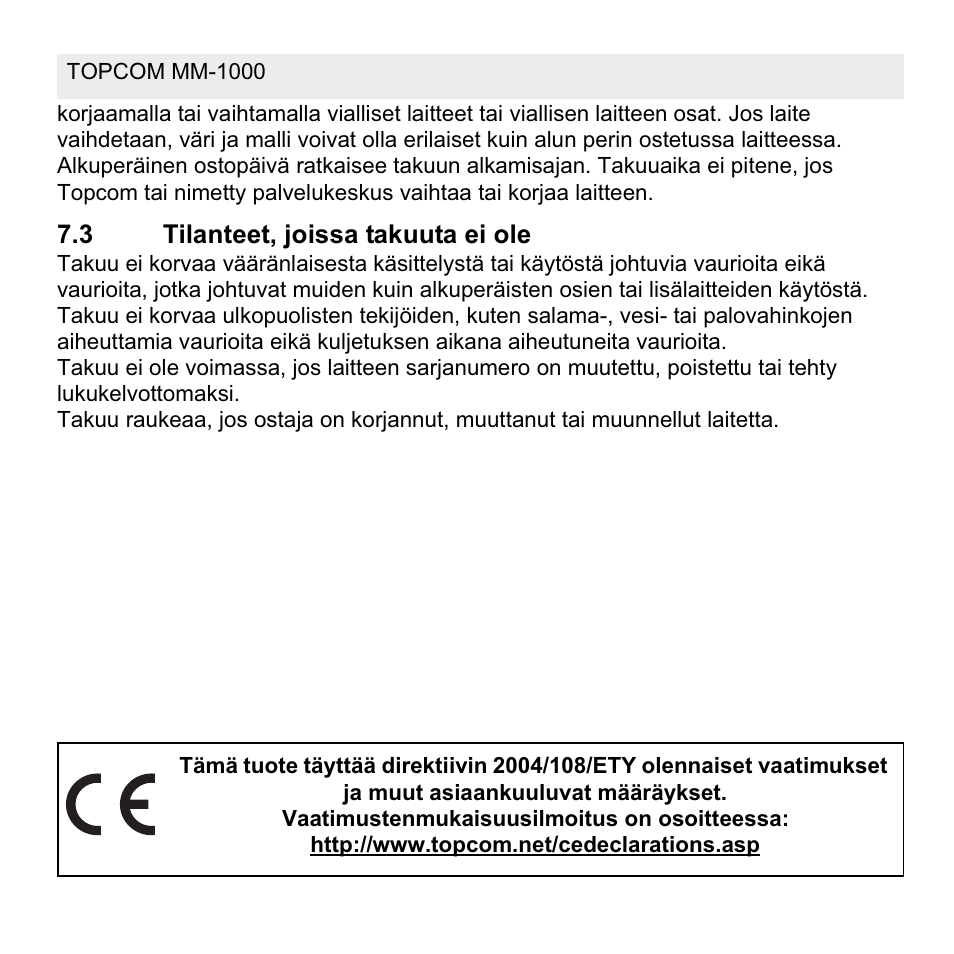 Topcom MM 1000 User Manual | Page 66 / 124