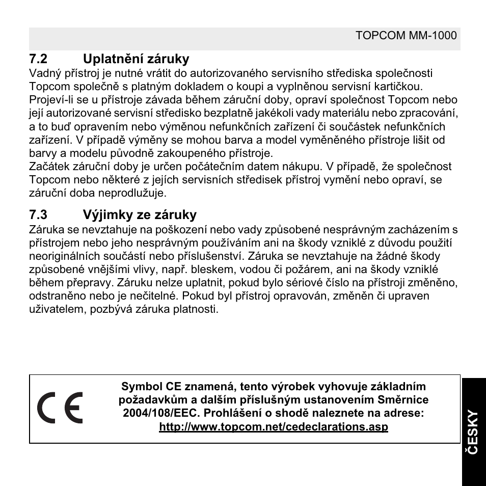 Topcom MM 1000 User Manual | Page 87 / 124