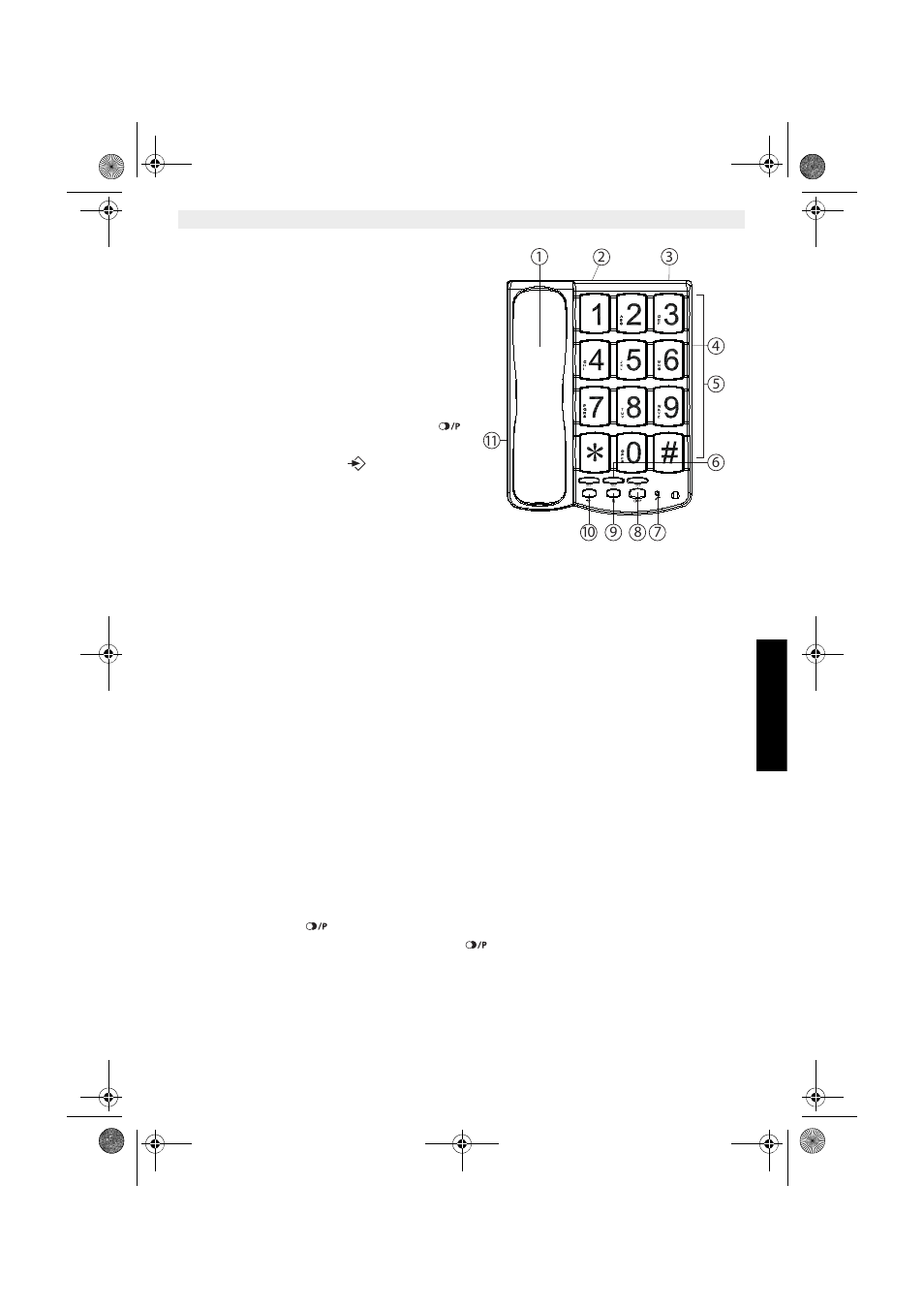 5tasten/led, 6anschluss des netzkabels, 7erste schritte 7.1 anruf tätigen | 2 mobilteil-lautstärke, 3 letzte telefonnummer erneut wählen | Topcom SOLOGIC T101 User Manual | Page 19 / 80