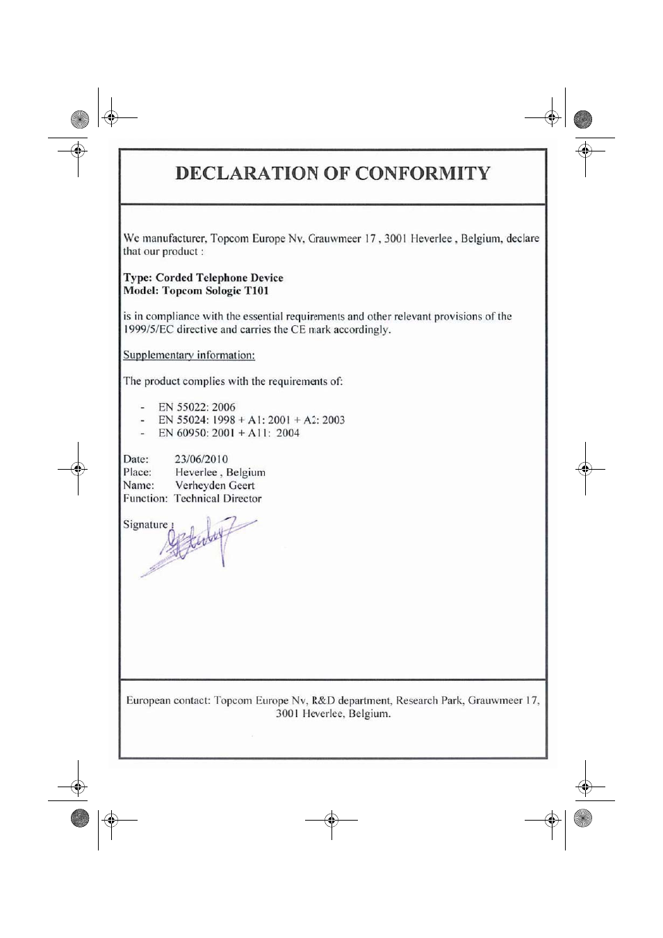 Topcom SOLOGIC T101 User Manual | Page 78 / 80