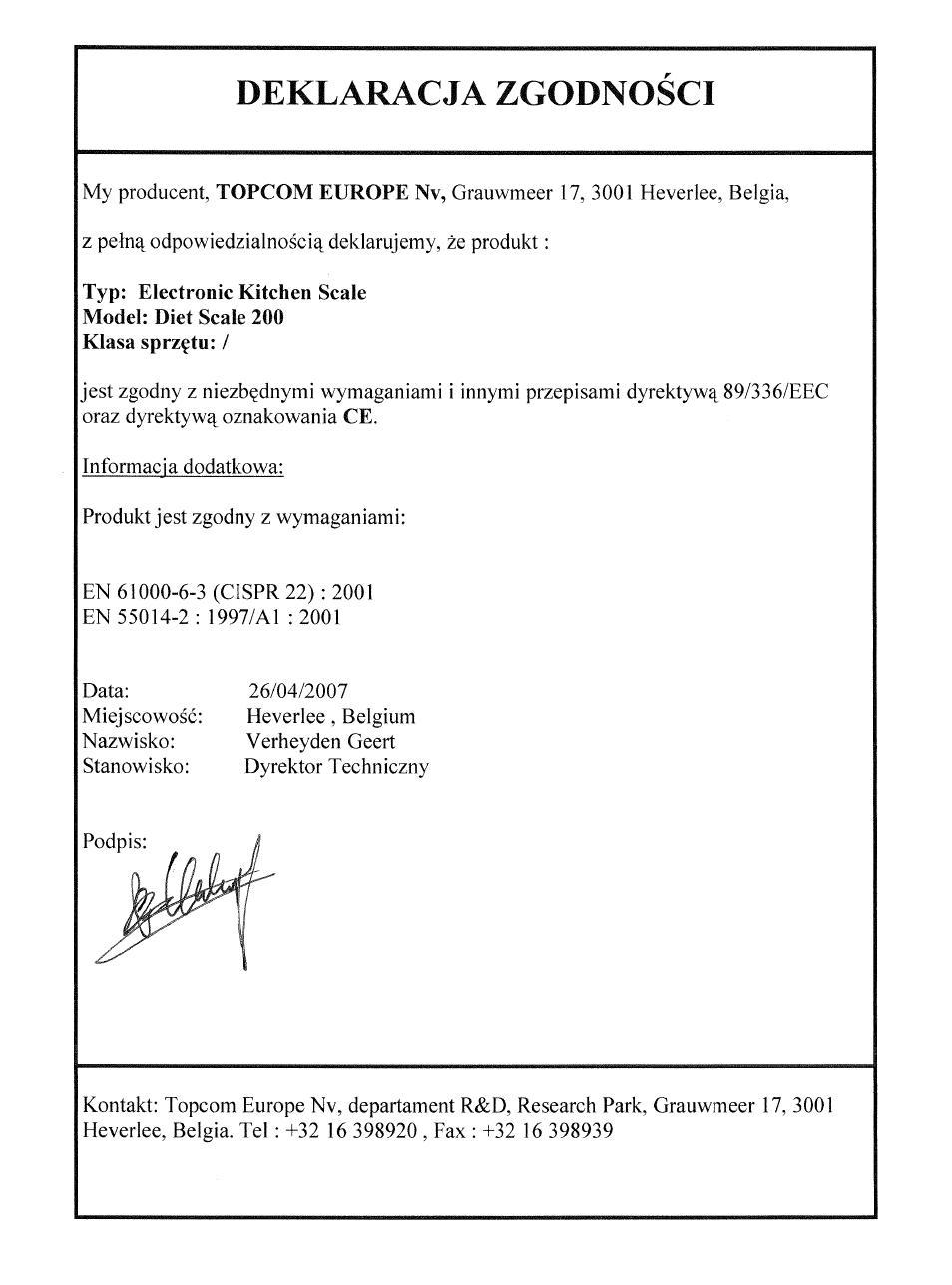 Topcom DIET SCALE 200 User Manual | Page 86 / 88