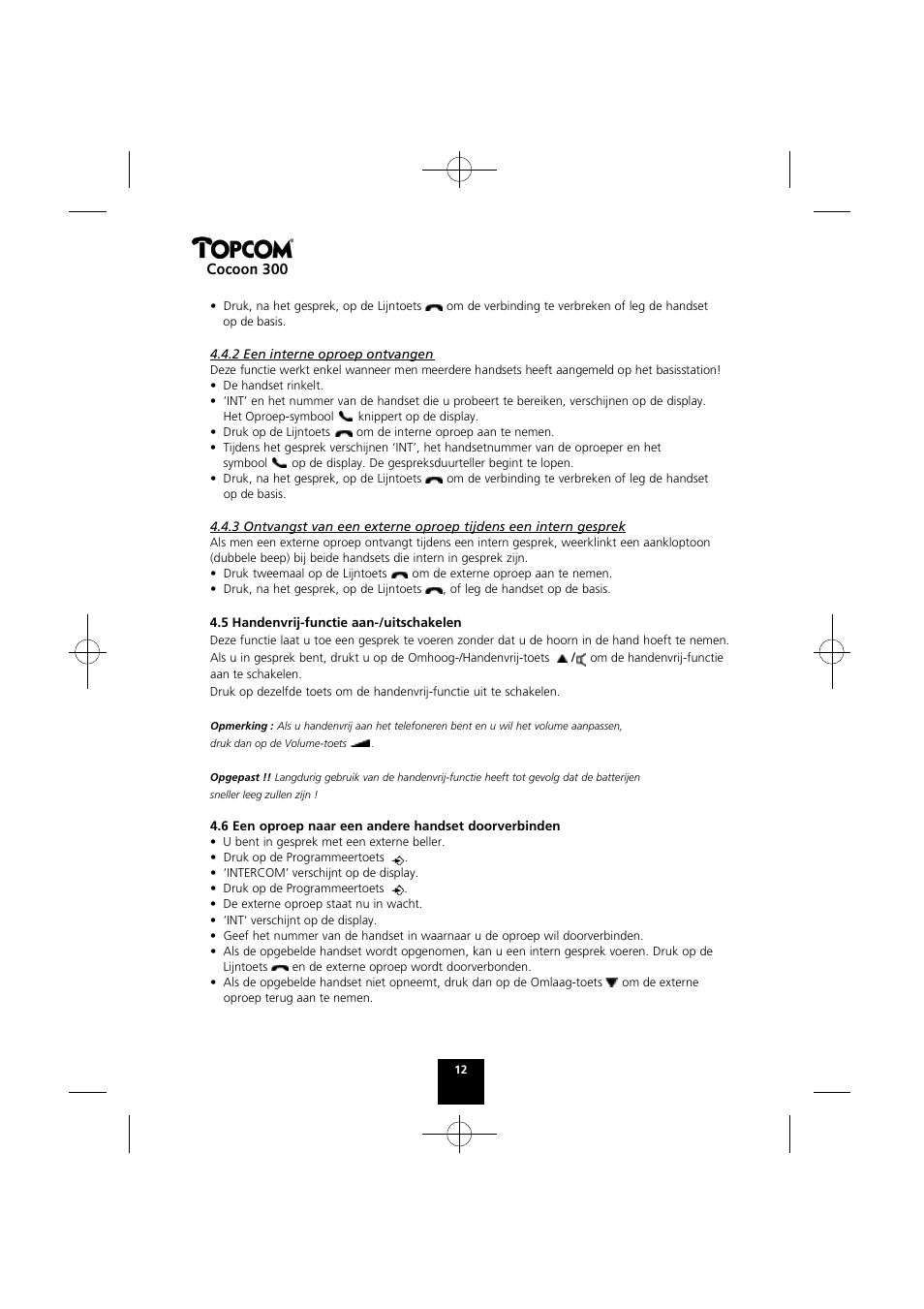 Cocoon 300 | Topcom COCOON 300 User Manual | Page 11 / 95