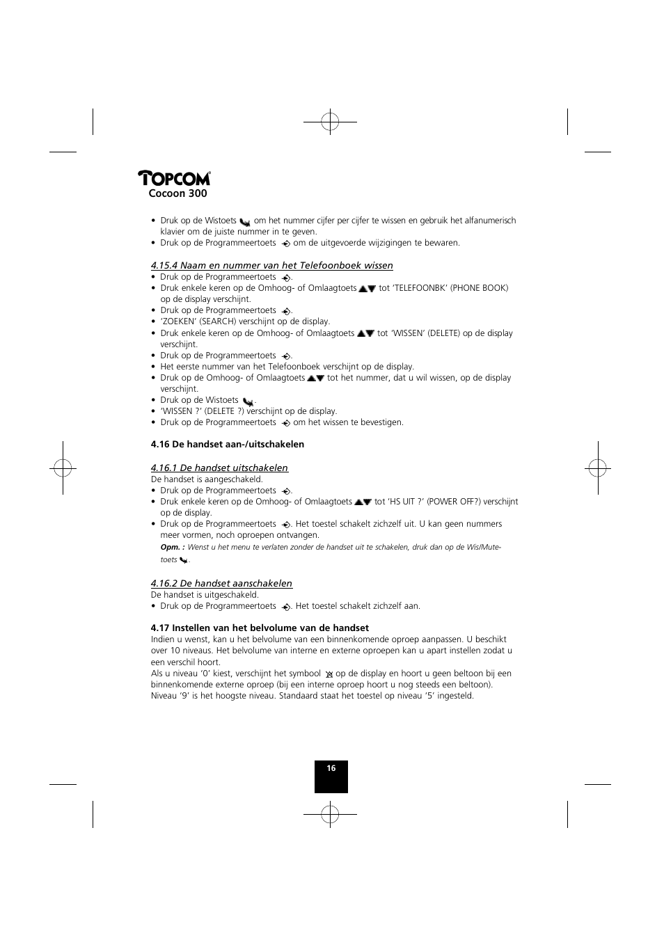 Cocoon 300 | Topcom COCOON 300 User Manual | Page 15 / 95