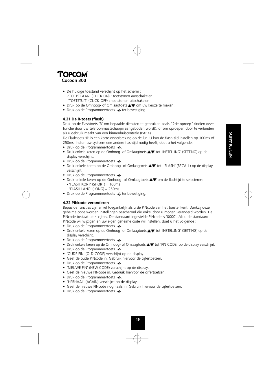 Cocoon 300 | Topcom COCOON 300 User Manual | Page 18 / 95