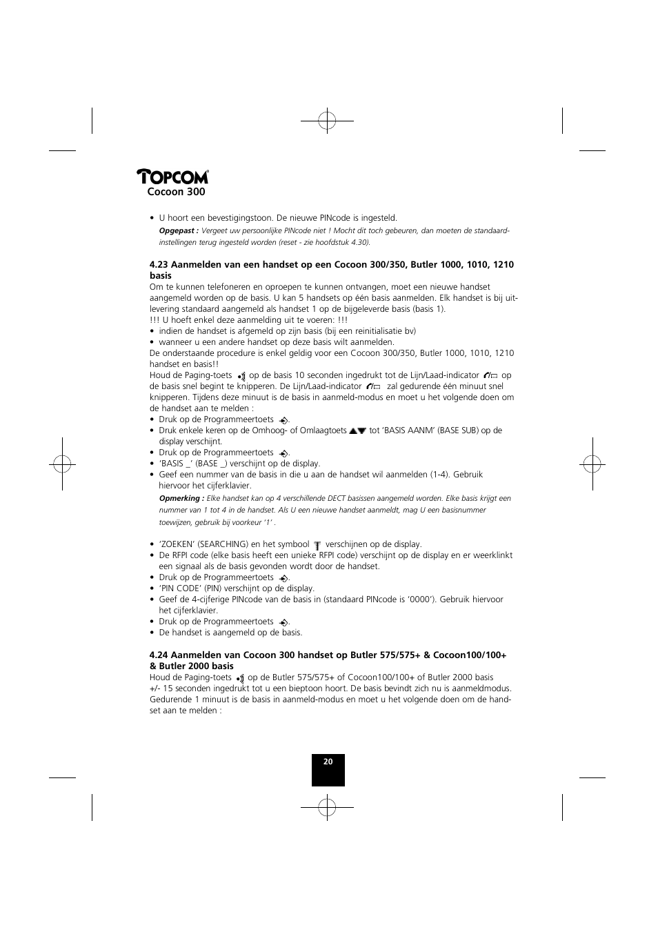 Cocoon 300 | Topcom COCOON 300 User Manual | Page 19 / 95