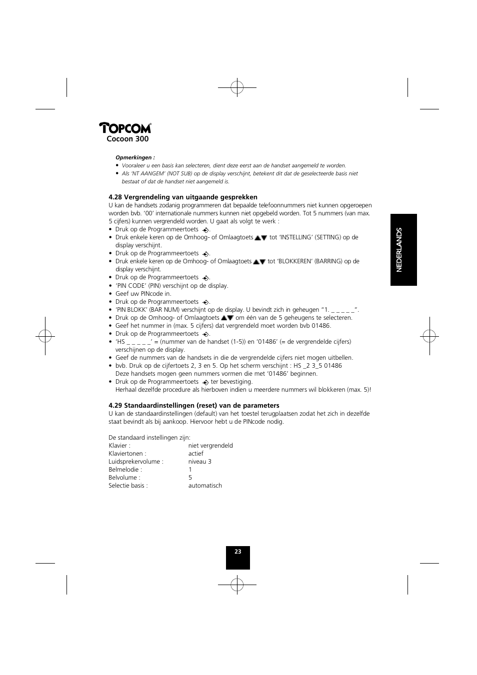 Cocoon 300 | Topcom COCOON 300 User Manual | Page 22 / 95