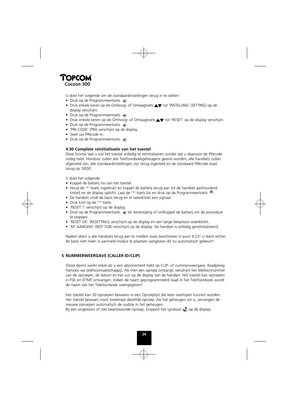 Cocoon 300 | Topcom COCOON 300 User Manual | Page 23 / 95
