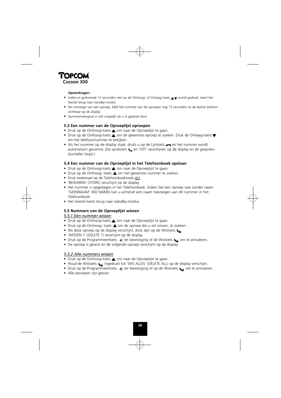 Cocoon 300 | Topcom COCOON 300 User Manual | Page 25 / 95