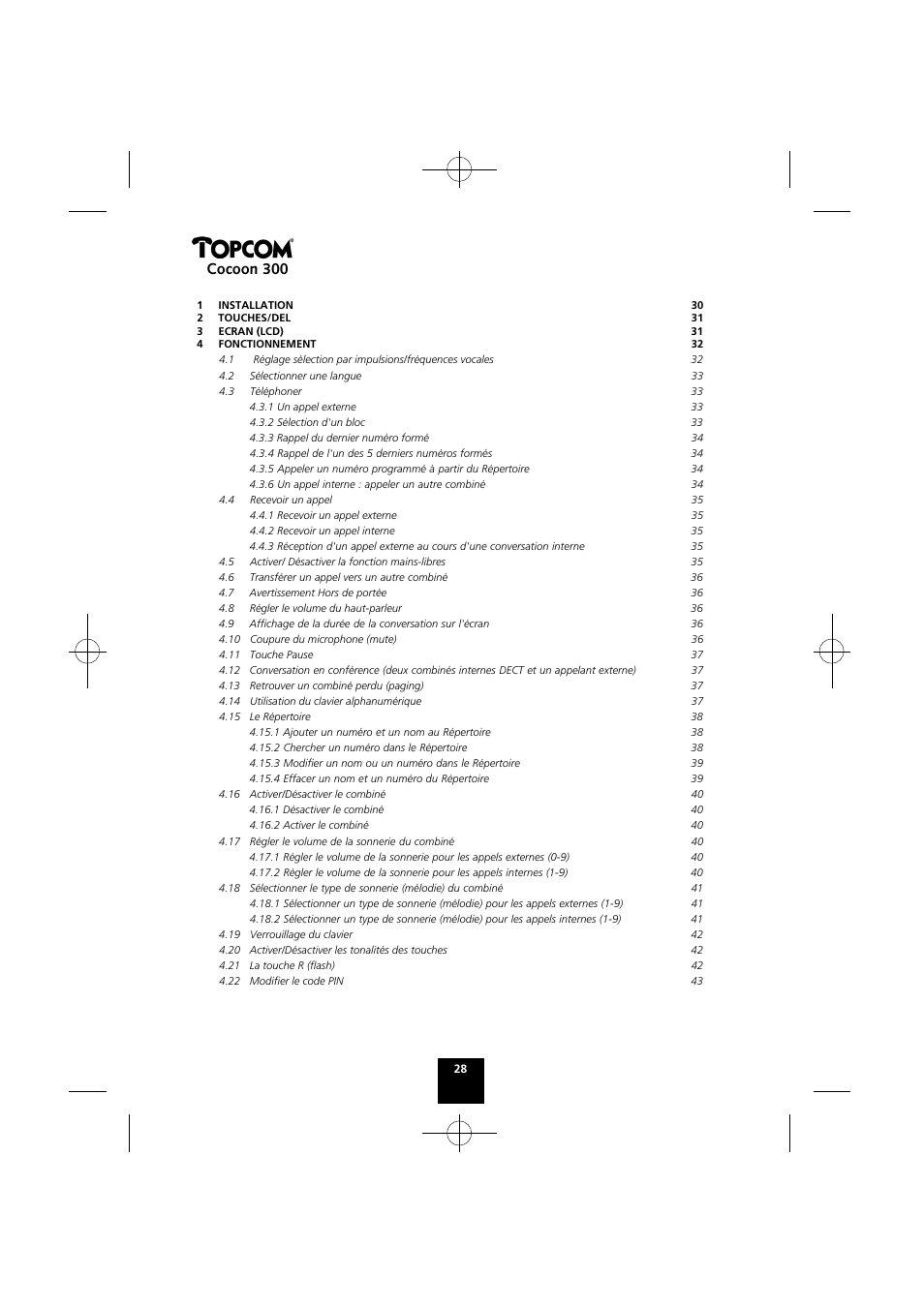 Cocoon 300 | Topcom COCOON 300 User Manual | Page 27 / 95