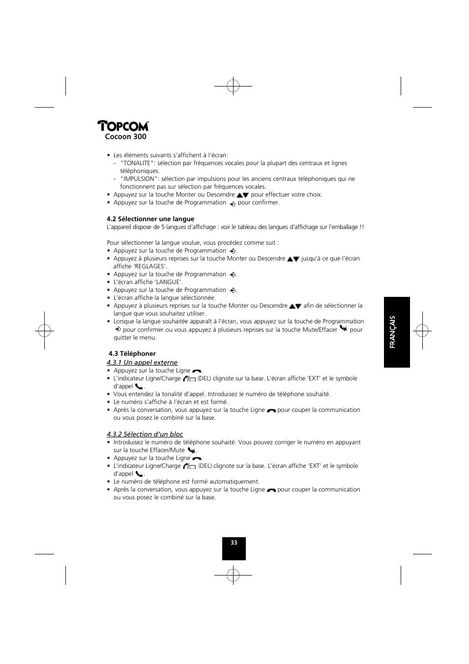 Cocoon 300 | Topcom COCOON 300 User Manual | Page 32 / 95