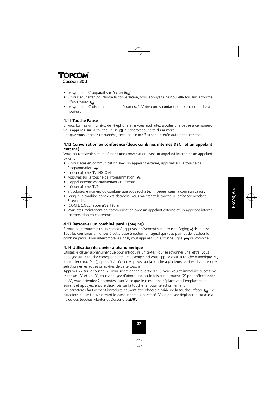 Cocoon 300 | Topcom COCOON 300 User Manual | Page 36 / 95