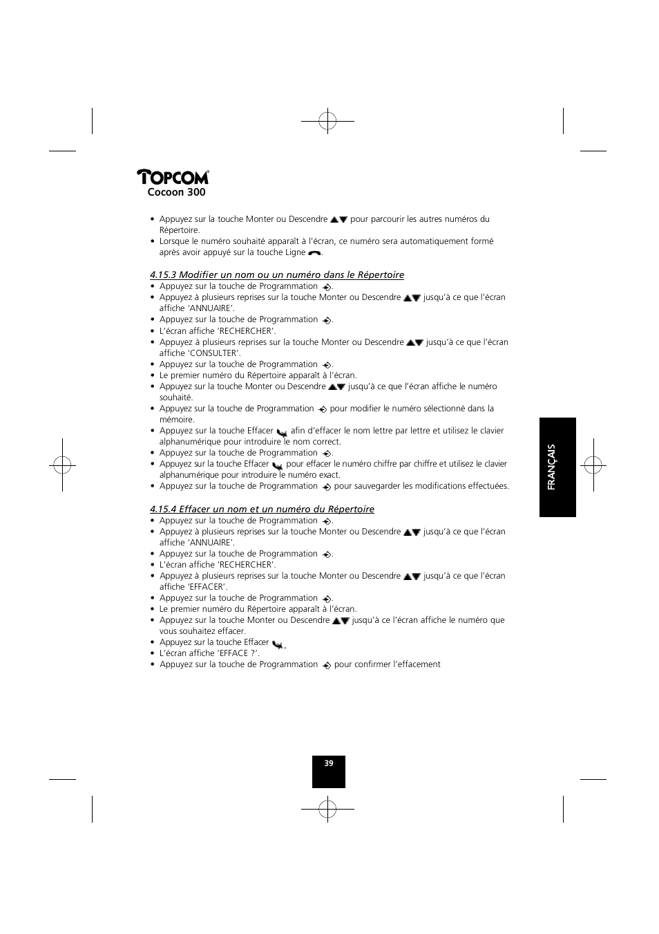 Cocoon 300 | Topcom COCOON 300 User Manual | Page 38 / 95