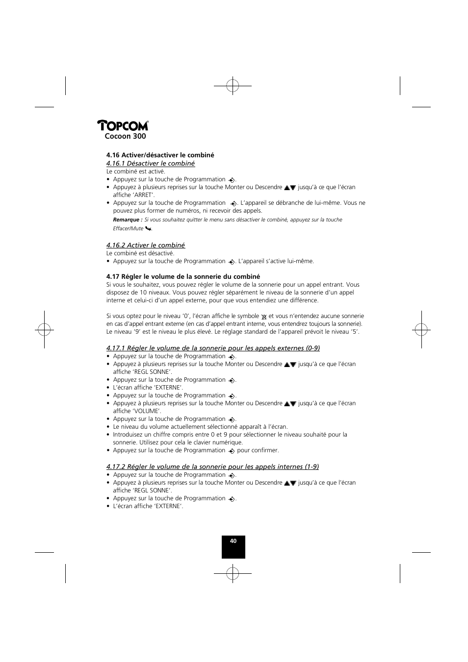 Cocoon 300 | Topcom COCOON 300 User Manual | Page 39 / 95