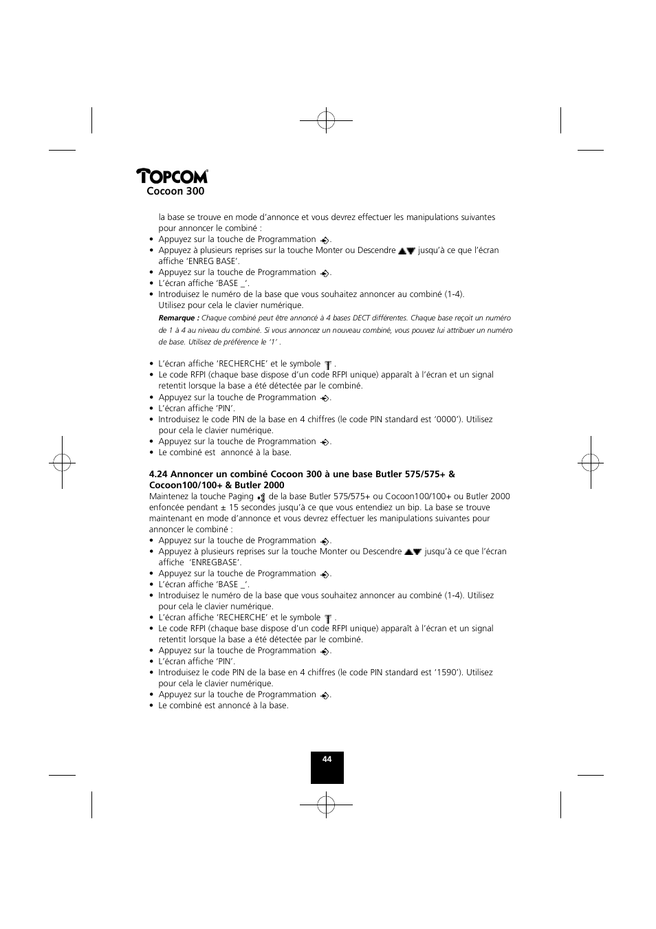 Cocoon 300 | Topcom COCOON 300 User Manual | Page 43 / 95