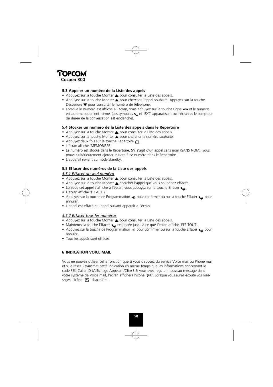 Cocoon 300 | Topcom COCOON 300 User Manual | Page 49 / 95