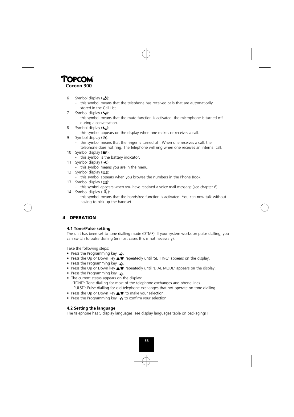 Cocoon 300 | Topcom COCOON 300 User Manual | Page 55 / 95