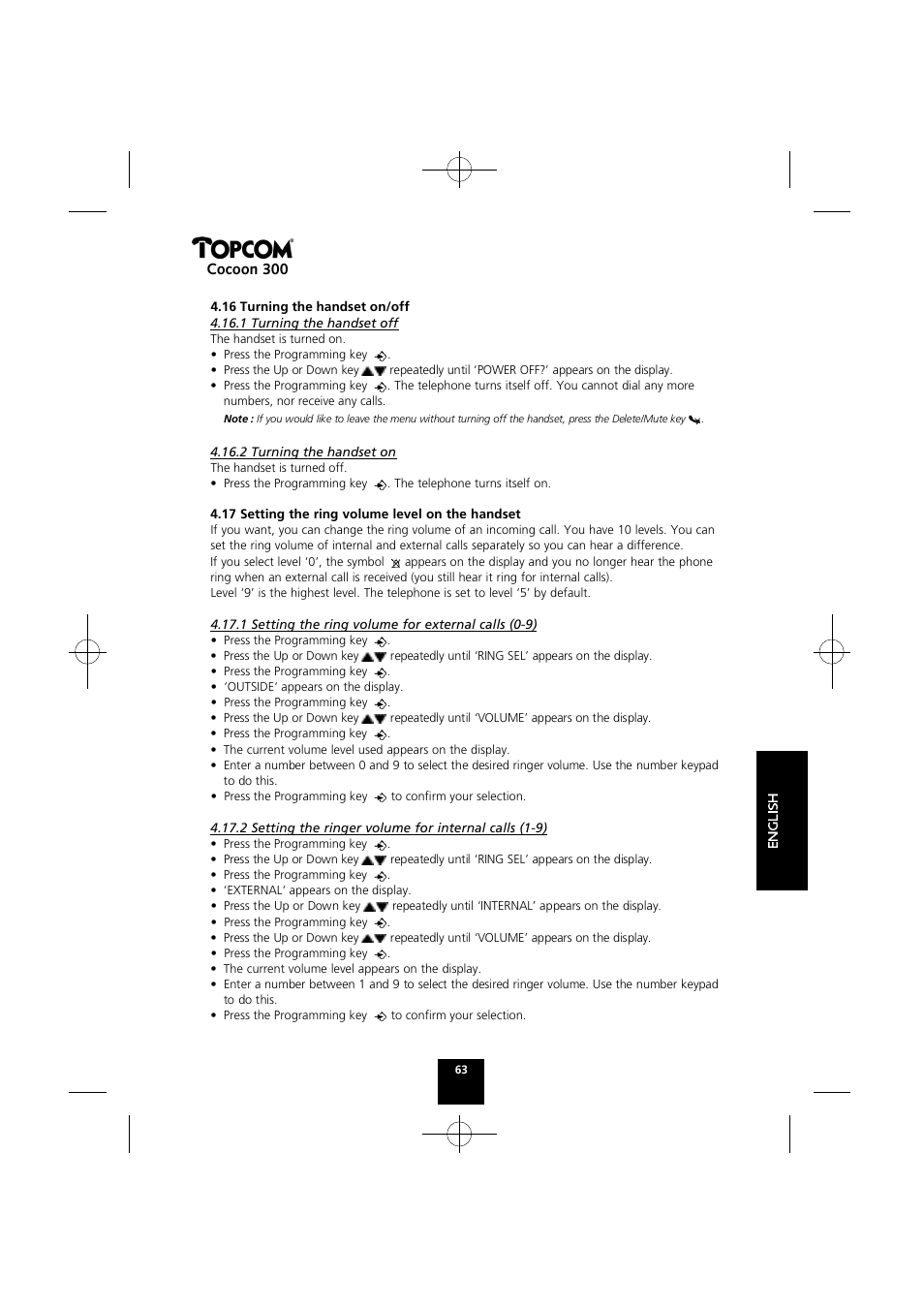 Cocoon 300 | Topcom COCOON 300 User Manual | Page 62 / 95