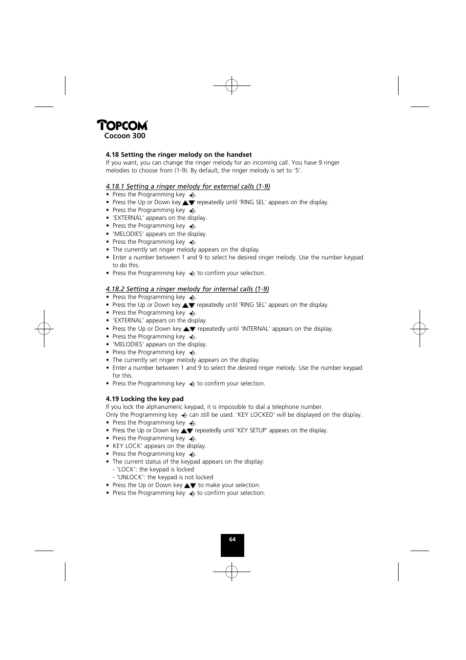 Cocoon 300 | Topcom COCOON 300 User Manual | Page 63 / 95