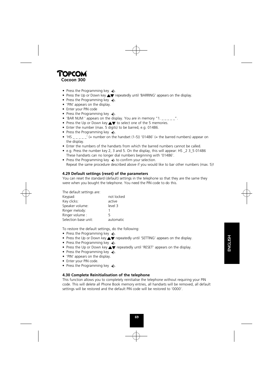 Cocoon 300 | Topcom COCOON 300 User Manual | Page 68 / 95