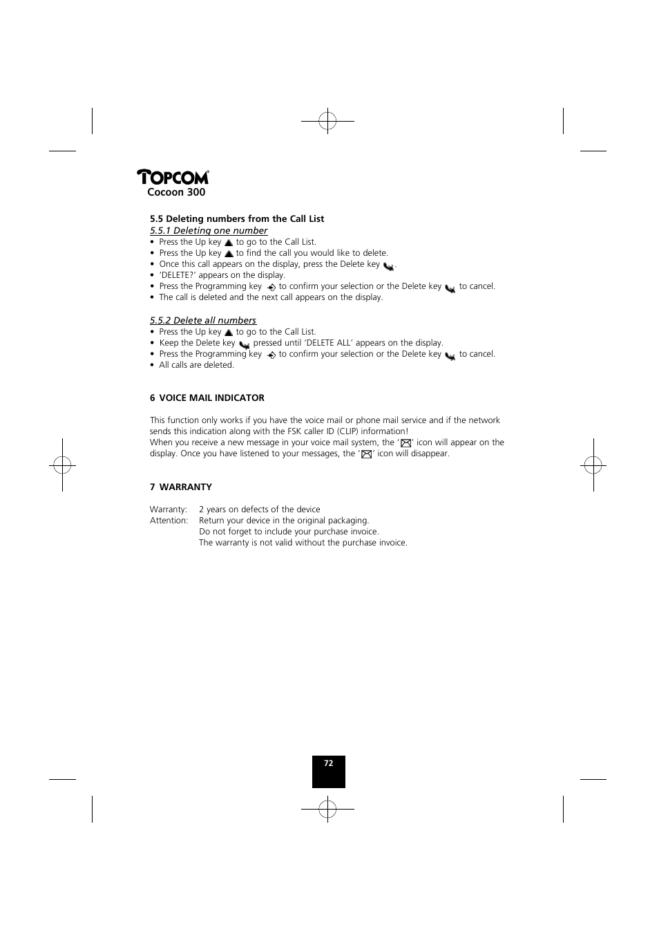 Cocoon 300 | Topcom COCOON 300 User Manual | Page 71 / 95