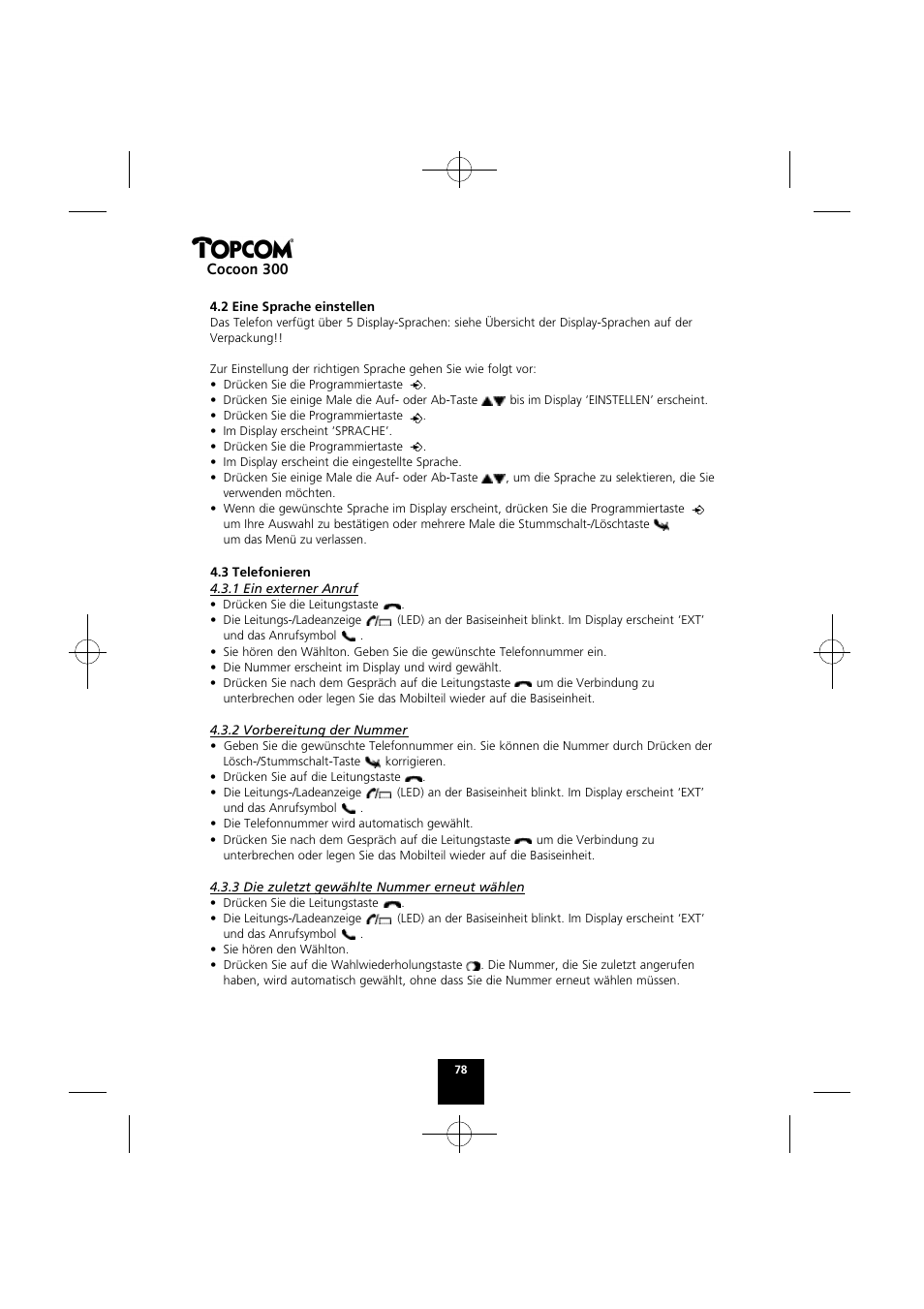 Cocoon 300 | Topcom COCOON 300 User Manual | Page 77 / 95