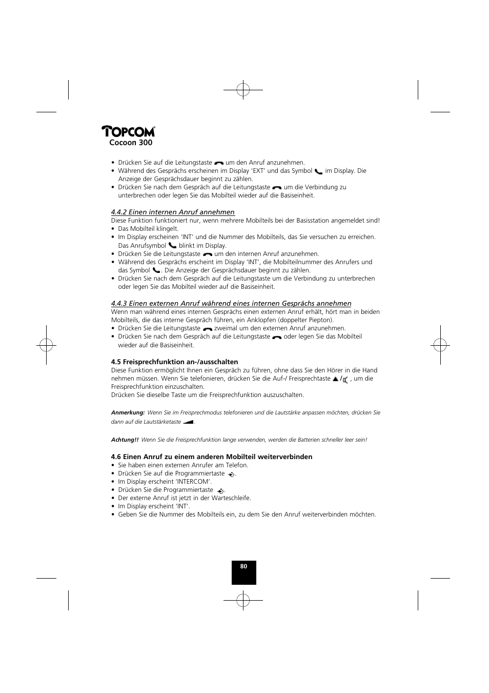 Cocoon 300 | Topcom COCOON 300 User Manual | Page 79 / 95