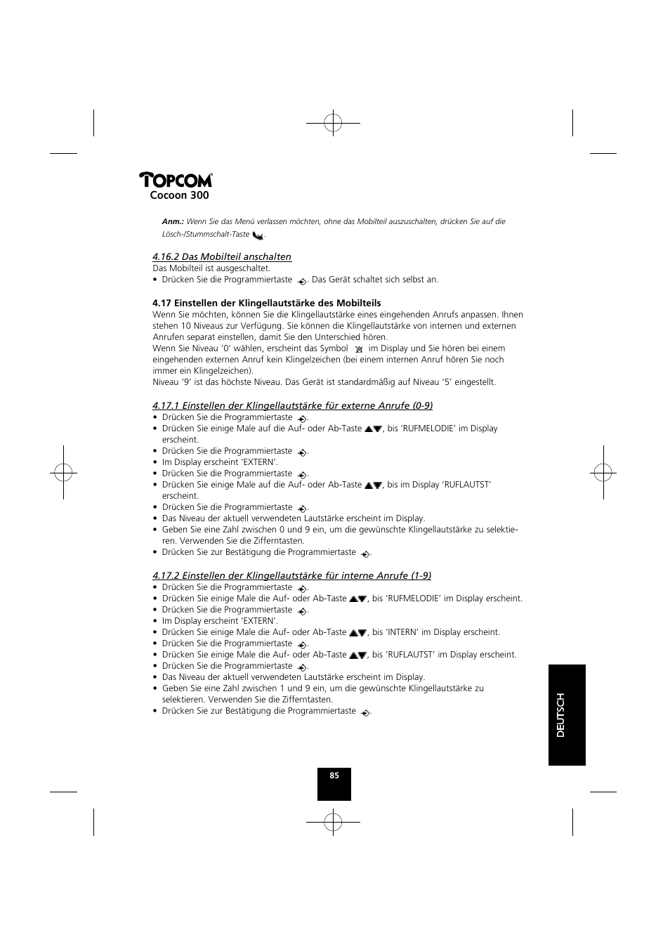 Cocoon 300 | Topcom COCOON 300 User Manual | Page 84 / 95