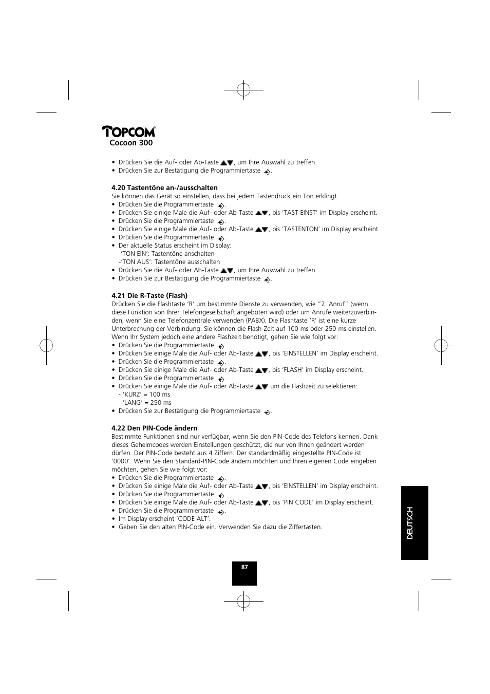 Cocoon 300 | Topcom COCOON 300 User Manual | Page 86 / 95