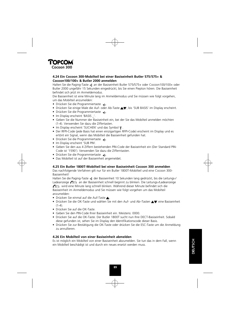 Cocoon 300 | Topcom COCOON 300 User Manual | Page 88 / 95