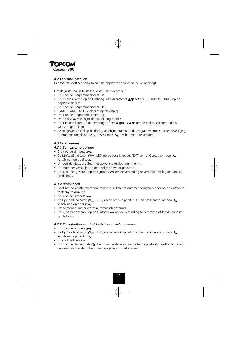 Cocoon 300 | Topcom COCOON 300 User Manual | Page 9 / 95