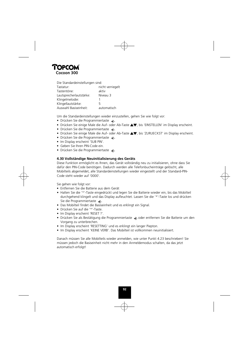 Cocoon 300 | Topcom COCOON 300 User Manual | Page 91 / 95