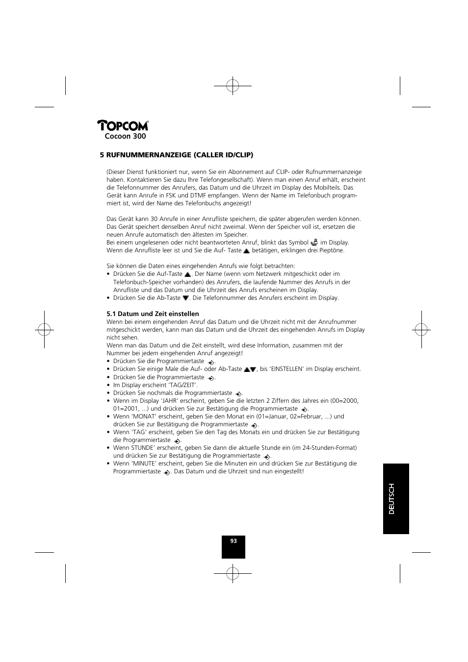 Cocoon 300 | Topcom COCOON 300 User Manual | Page 92 / 95