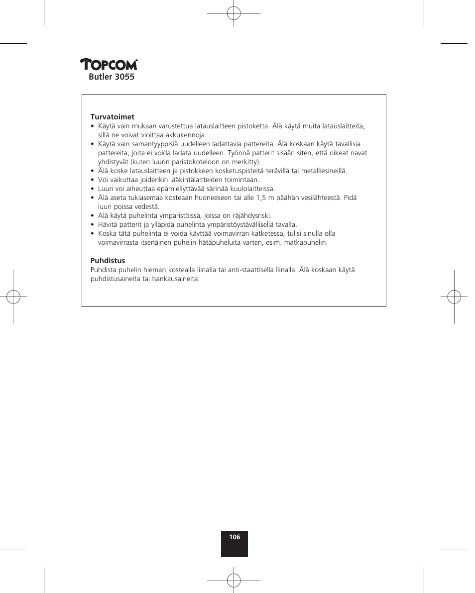 Topcom BUTLER 3055 User Manual | Page 106 / 176