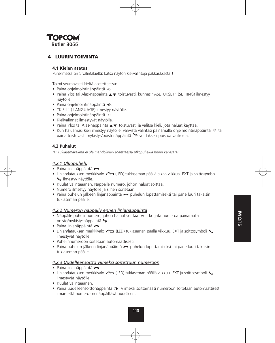 Topcom BUTLER 3055 User Manual | Page 113 / 176
