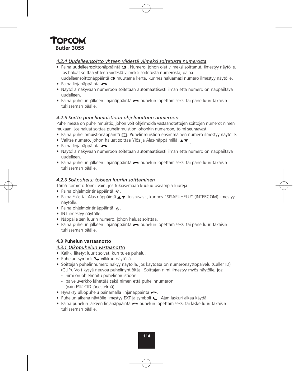 Topcom BUTLER 3055 User Manual | Page 114 / 176