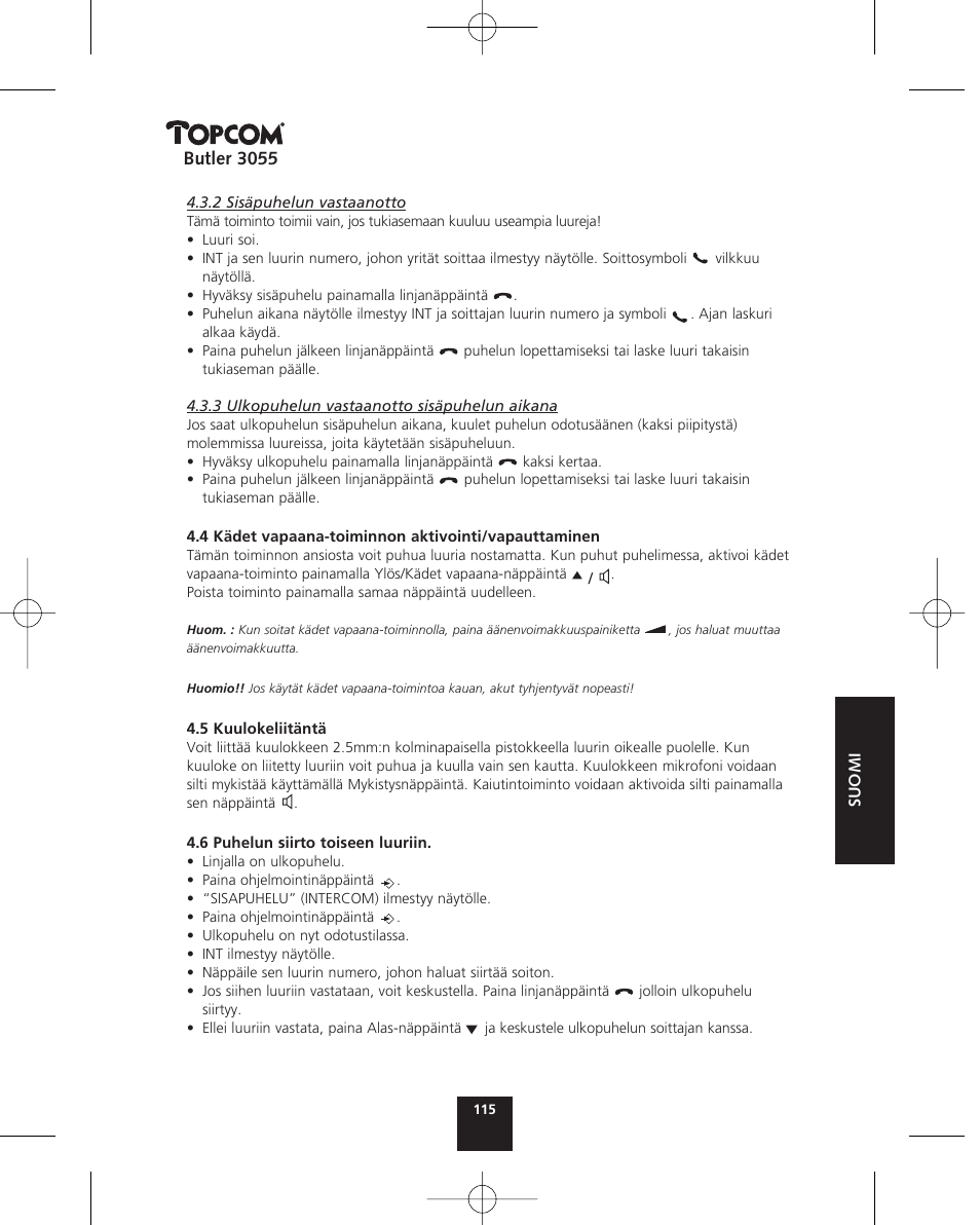 Topcom BUTLER 3055 User Manual | Page 115 / 176