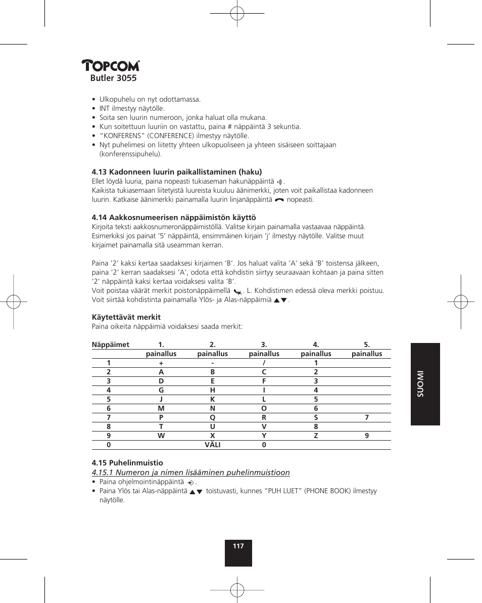 Topcom BUTLER 3055 User Manual | Page 117 / 176