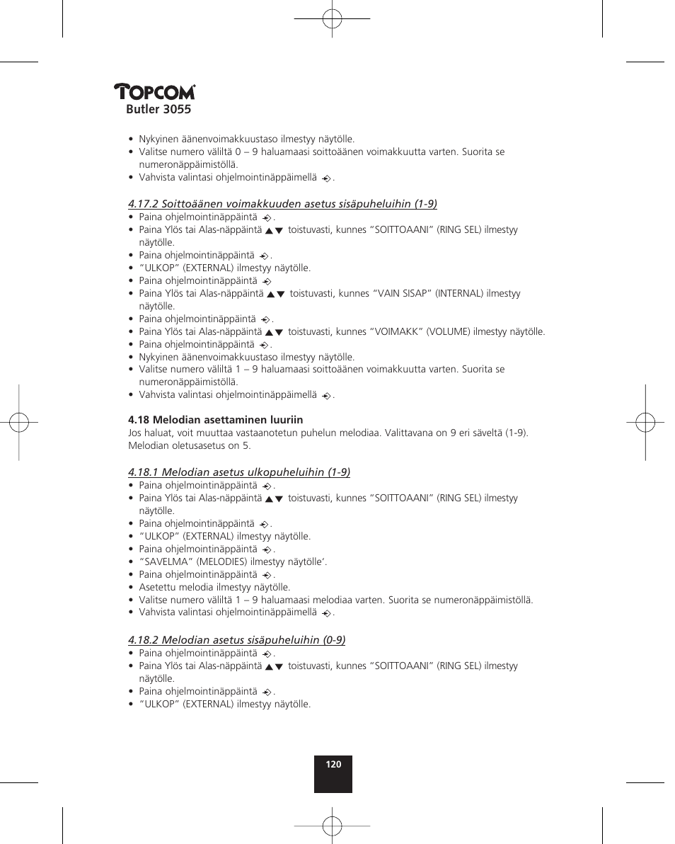 Topcom BUTLER 3055 User Manual | Page 120 / 176