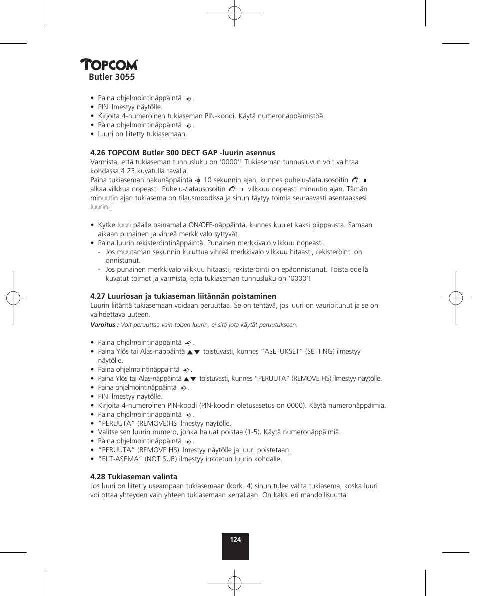 Topcom BUTLER 3055 User Manual | Page 124 / 176