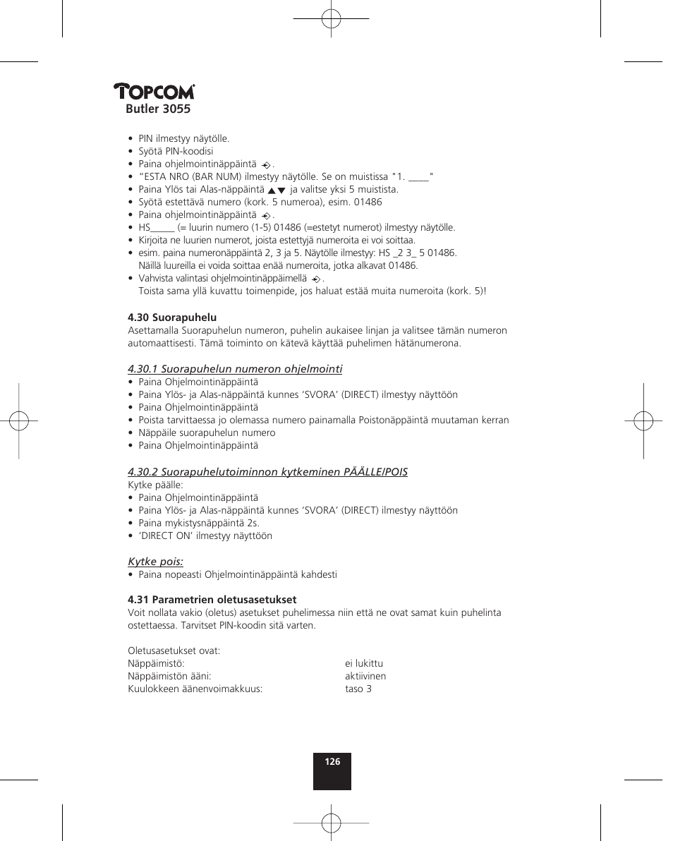 Topcom BUTLER 3055 User Manual | Page 126 / 176