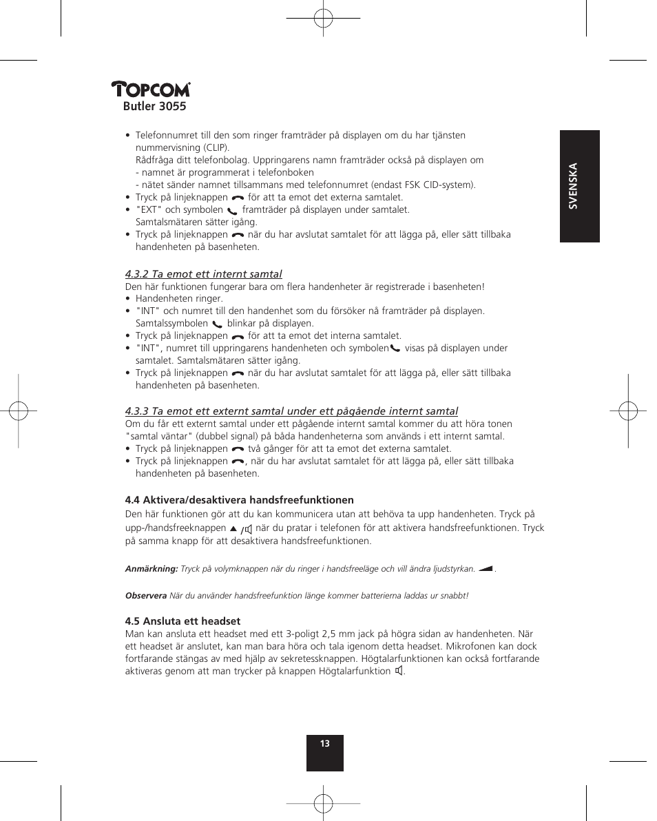 Topcom BUTLER 3055 User Manual | Page 13 / 176