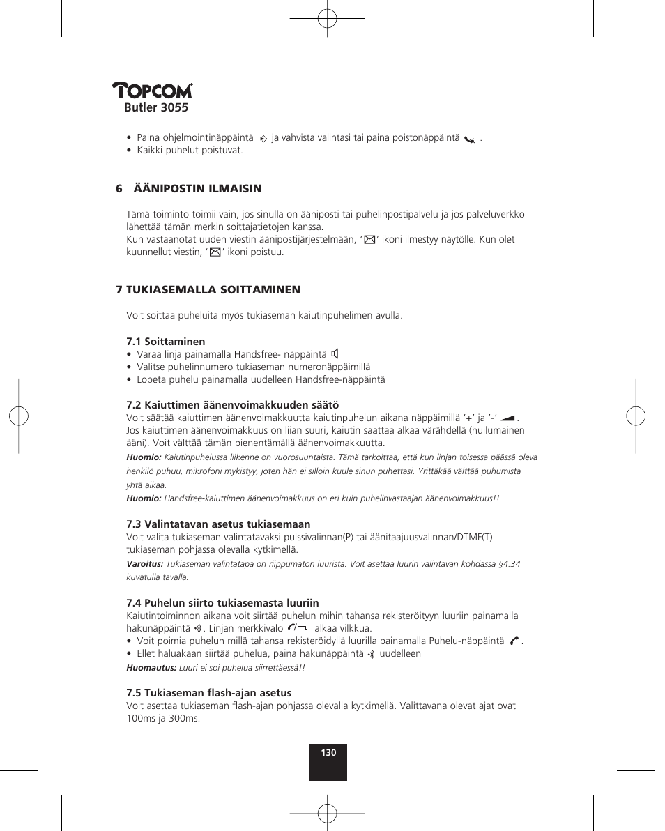 Topcom BUTLER 3055 User Manual | Page 130 / 176